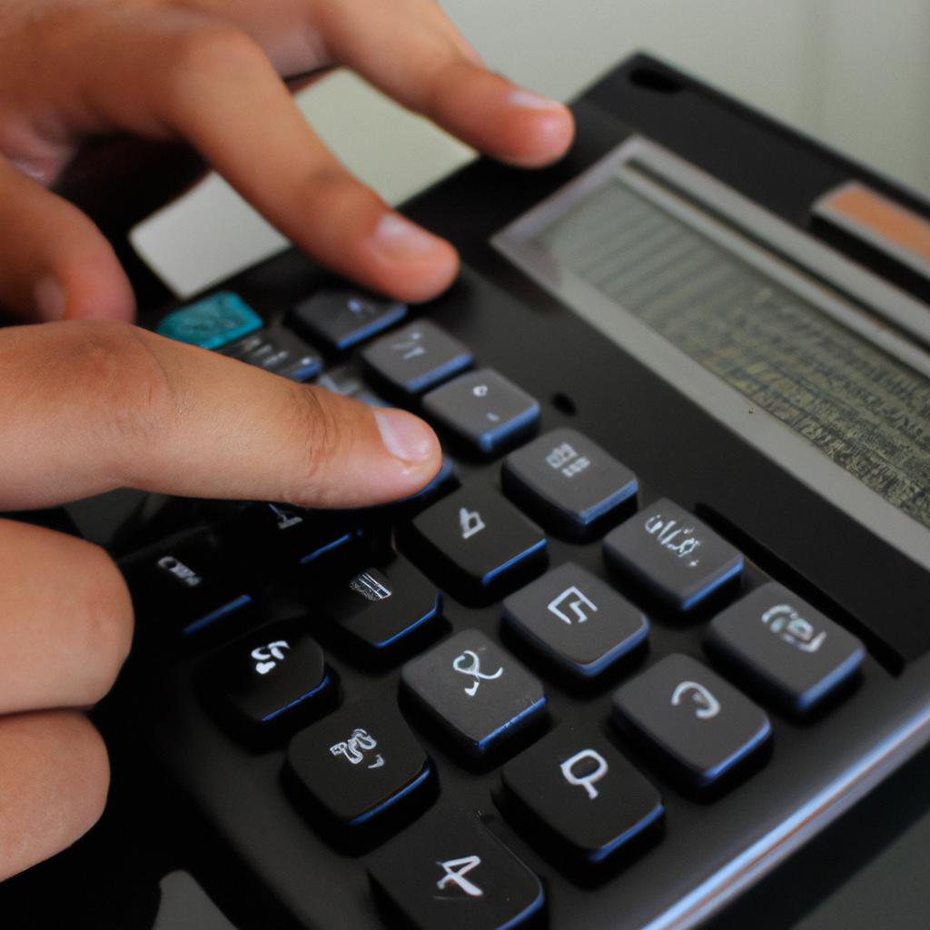 Person using a financial calculator